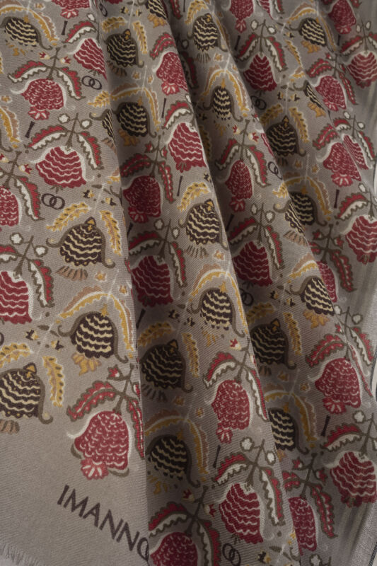 Ters Lale Taş Yün Şal 70x200 - 4