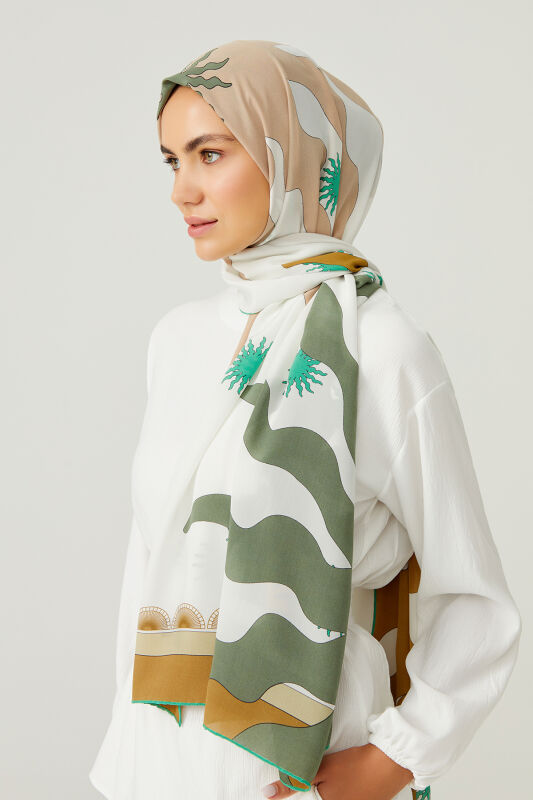 The Shadow Silk Shawl Green - 4