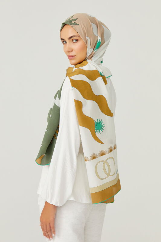 The Shadow Silk Shawl Green - 6