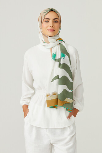 The Shadow Silk Shawl Green - 8