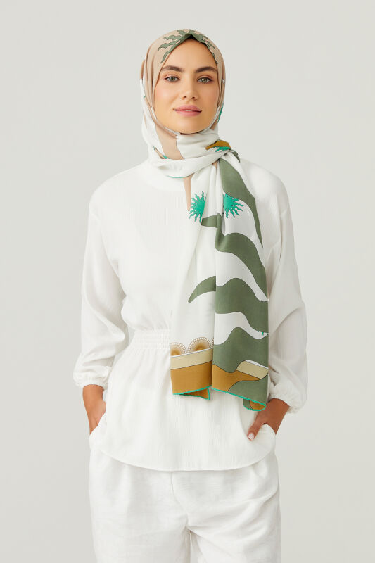 The Shadow Silk Shawl Green - 8