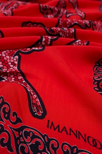 Three Ivy Shawl Red - 3