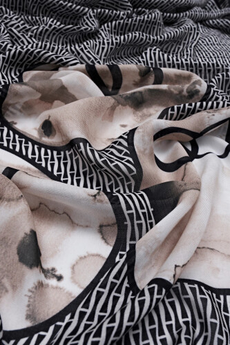 Three Noor Modal Shawl Black - 2