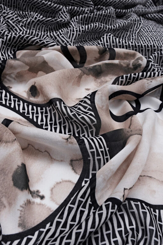 Three Noor Modal Shawl Black - 2