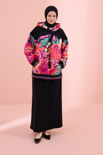 Three Thread Black Skirt - Imannoor