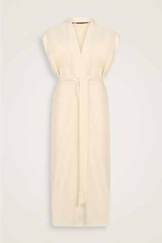 Three Thread White Long Vest - Imannoor (1)