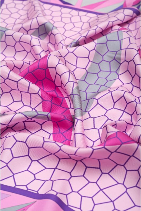 Triangle Noor Silk Scarf Fuchsia - 3
