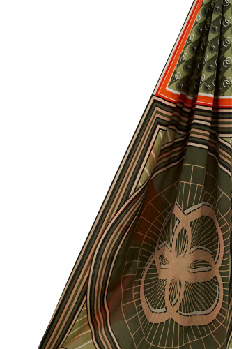 Trio Cotton Silk Shawl Khaki - 2