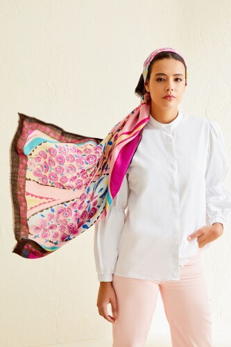 Tugba Wool Shawl Pink - 2