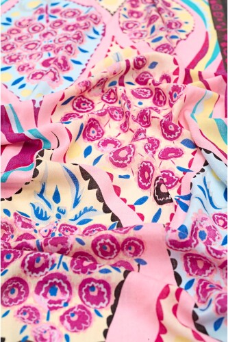 Tugba Wool Shawl Pink - 3