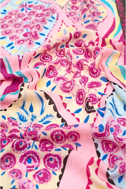 Tugba Wool Shawl Pink - 3