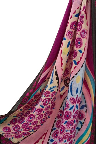 Tugba Wool Shawl Pink - 5
