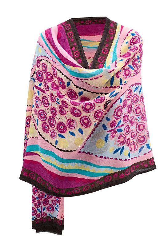 Tugba Wool Shawl Pink - 7