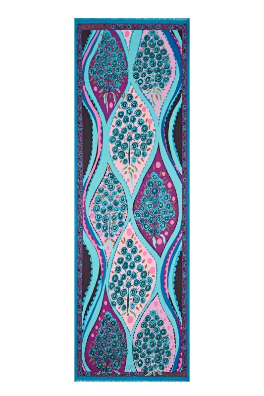Tugba Wool Shawl Turquoise - 1