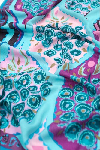 Tugba Wool Shawl Turquoise - 3