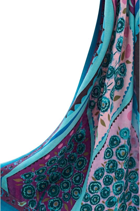 Tugba Wool Shawl Turquoise - 2