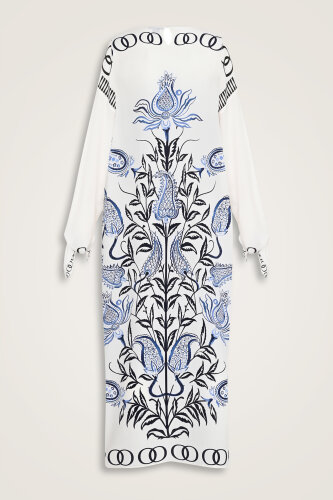 Tulip Era Blue Silk Dress - Imannoor (4)