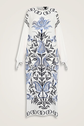 Tulip Era Blue Silk Dress - Imannoor (2)