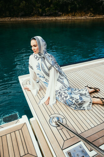 Tulip Era Blue Silk Dress - Imannoor (1)