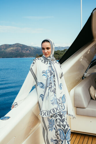 Tulip Era Blue Silk Dress - Imannoor (3)