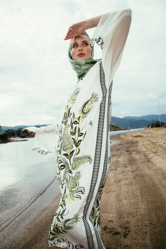 Tulip Era Green Silk Dress - Imannoor (1)