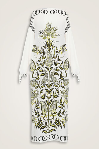 Tulip Era Green Silk Dress - Imannoor (4)