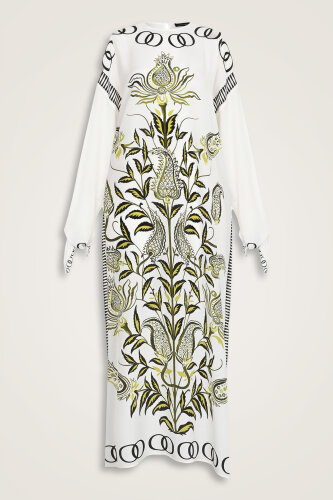 Tulip Era Green Silk Dress - Imannoor (2)