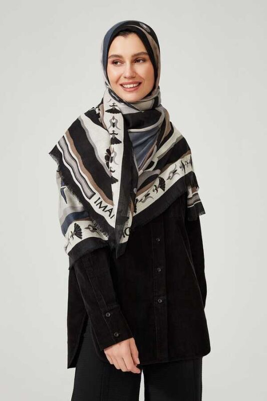 Tulip Cashmere Silk Shawl Black - 2