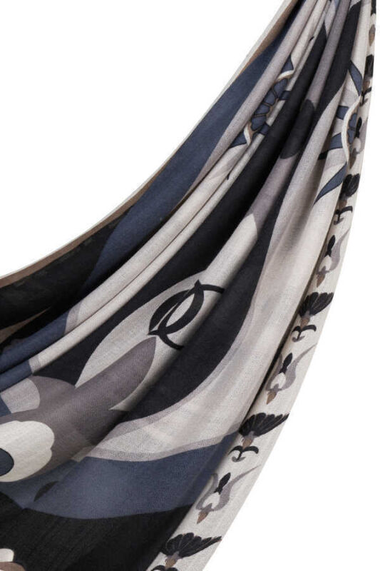 Tulip Cashmere Silk Shawl Black - 1
