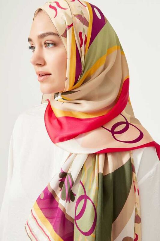Tulip Chiffon Silk Shawl Green - 5