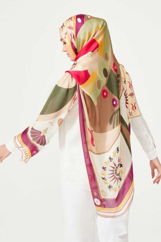 Tulip Chiffon Silk Shawl Green - 6