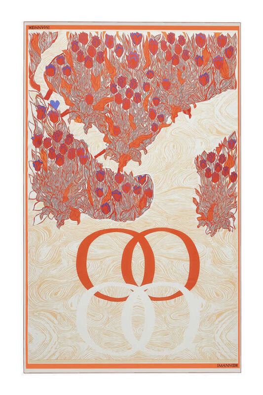 Istanbul Chiffon Silk Shawl Orange - 1