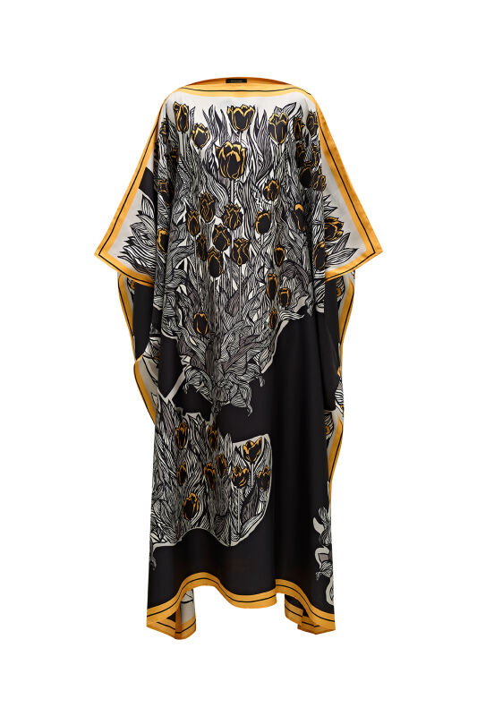 Tulips of Bosphorus Long Caftan Black - 2