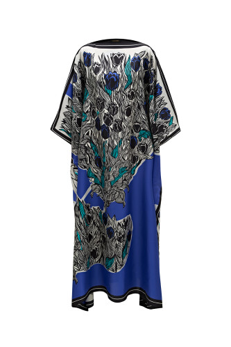 Tulips of Bosphorus Long Caftan Blue - 2
