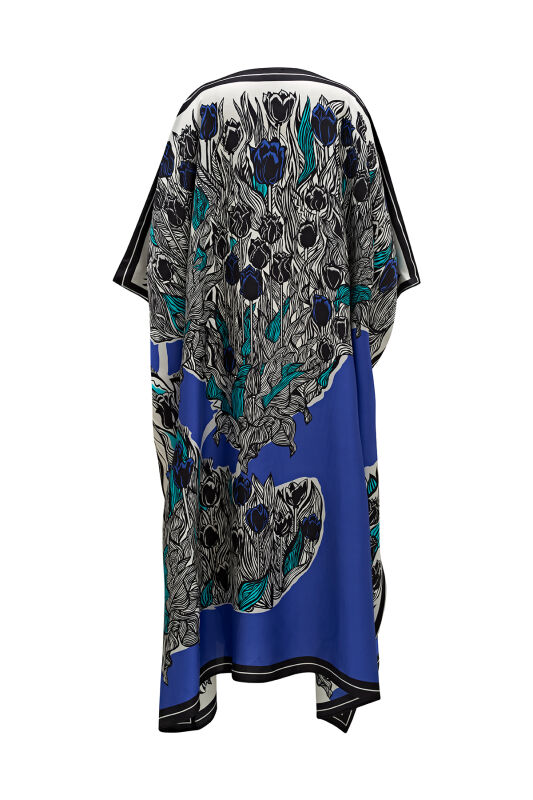 Tulips of Bosphorus Long Caftan Blue - 3