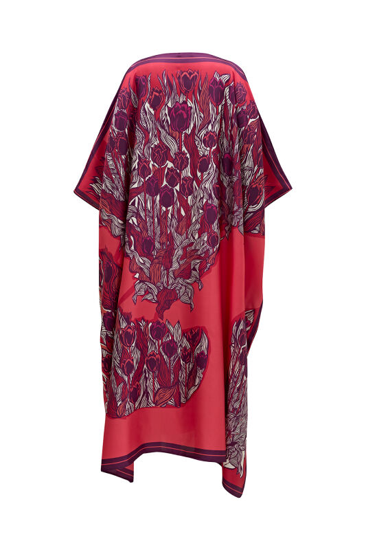 Tulips of Bosphorus Long Caftan Fuchsia - 4