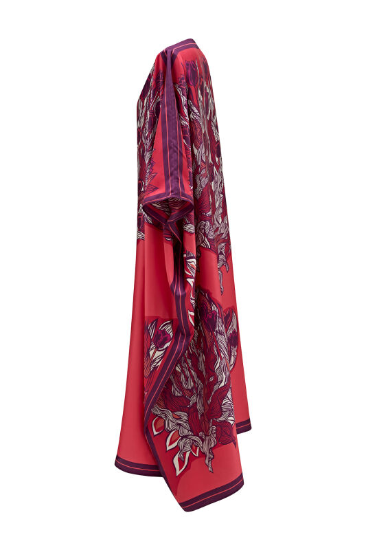 Tulips of Bosphorus Long Caftan Fuchsia - 5