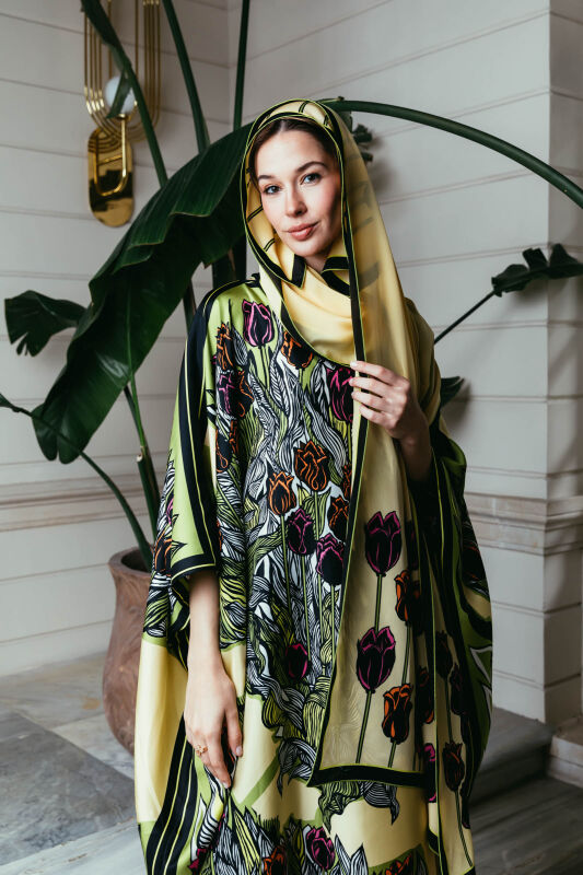 Tulips of Bosphorus Long Caftan Yellow - 1