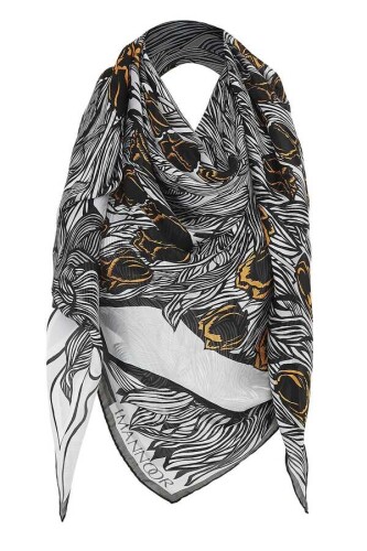 Istanbul Silk Shawl Black - 4