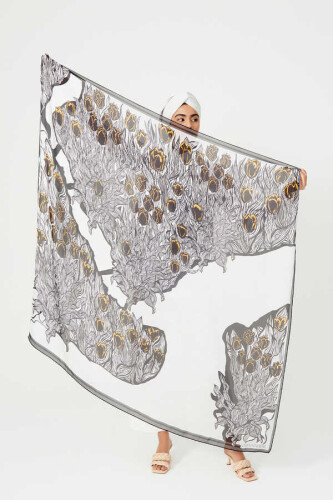Istanbul Silk Shawl Black - 3