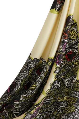 Tulips of Bosphorus Twill Silk Scarf Yellow - 5