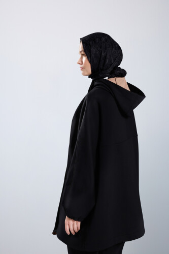 Two-Tone Black Coat - 5