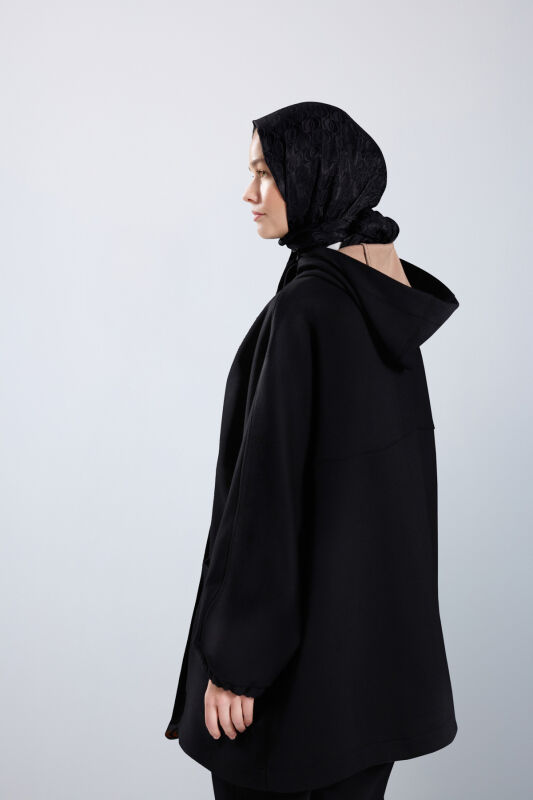 Two-Tone Black Coat - 5