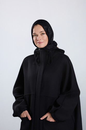 Two-Tone Black Coat - 3