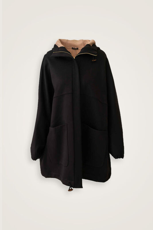 Two-Tone Black Coat - 2