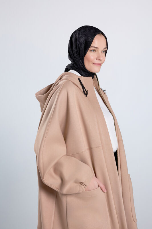 Two Tone Light Brown Coat - 6