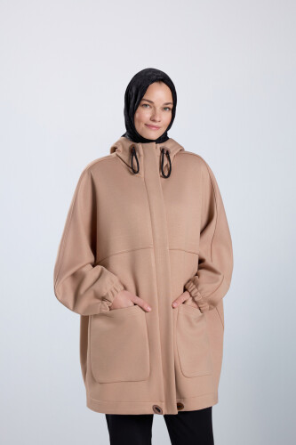 Two Tone Light Brown Coat - 5