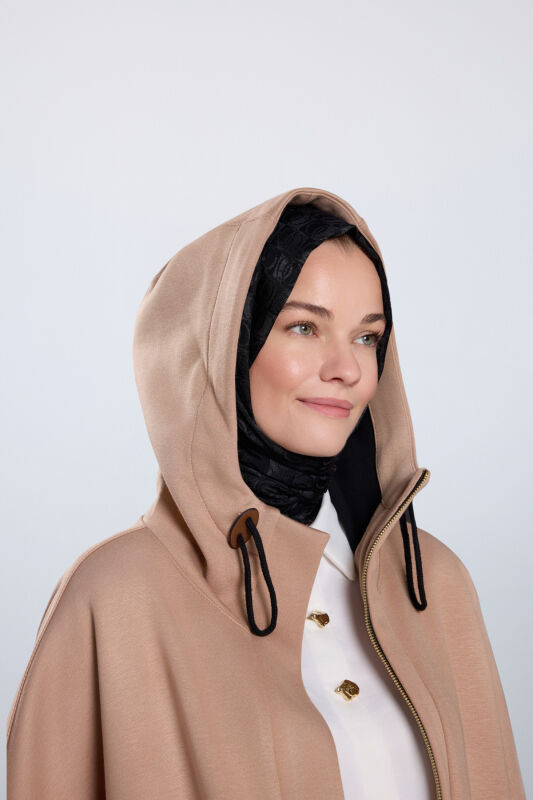 Two Tone Light Brown Coat - 3