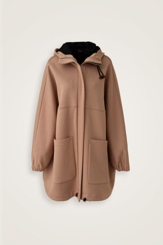 Two Tone Light Brown Coat - 2