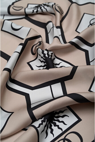 Vitrail Silk Scarf Beige - 2